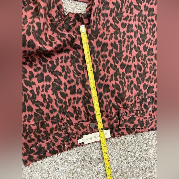 Soft Surroundings Jeans High Rise Leopard Skinny Brown Animal Print Pants 16 P - Picture 6 of 13